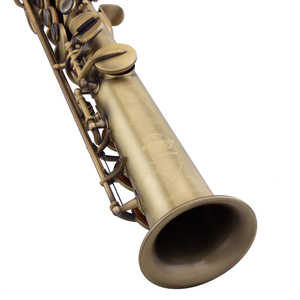 Saxophone <span class=keywords><strong>soprano</strong></span> <span class=keywords><strong>droit</strong></span> en Si bémol en laiton avec gravures manuelles, modèle TSSS-650L de la marque TaiShan, finition bronze antique à pois - Product Image 2