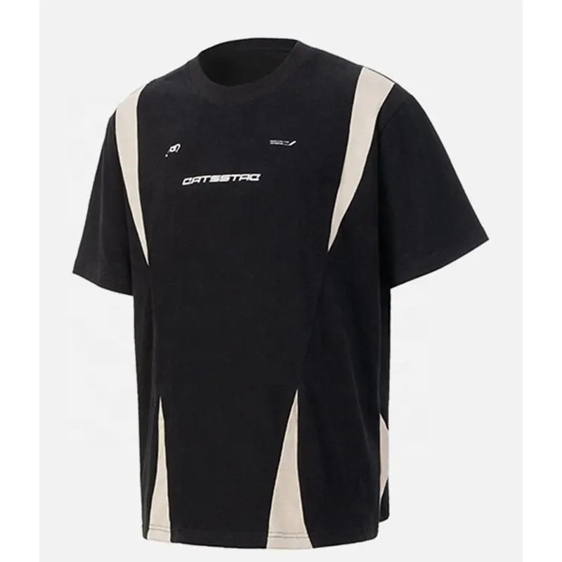 Kaus ukuran besar pria, T-shirt Hiphop Band Rock hitam kosong ukuran besar 180g 230/250/280/300gsm