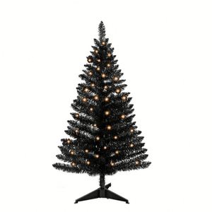 Black Customizable Artificial Christmas Tree Shiny PET Modern Holiday Decor for Home Hotel Retail & Parties - Product Image 1
