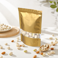 Sachets en aluminium de haute qualité pour pistaches, avec fermeture éclair, pochettes alimentaires verticales refermables avec fenêtre transparente