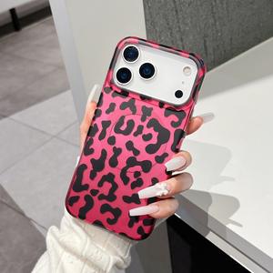 Funda magnética personalizada con estampado de leopardo negro y rosa, estilo europeo y americano, compatible con iPhone 17 Pro Max/16/14/15 - Product Image 4
