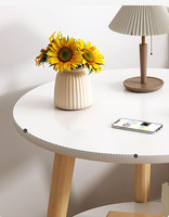 Table d'appoint ronde en bois portable et moderne pour la maison, le bureau ou le salon, table basse durable pour la décoration de meubles de maison