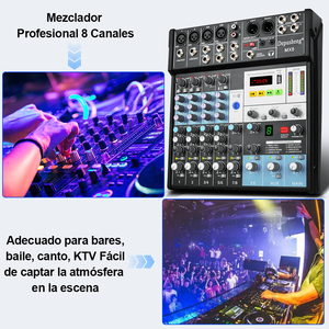 Mezclador <span class=keywords><strong>de</strong></span> Audio Profesional Depusheng MX8 <span class=keywords><strong>de</strong></span> 8 Canales para Grabación en <span class=keywords><strong>Ordenador</strong></span>, Teléfono Móvil y Transmisión en Vivo - Product Image 5