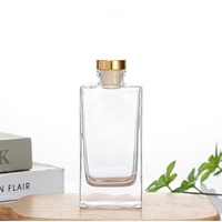 Bouteille d'encens simple, longue, plate, carrée, à baïonnette, sans flamme, diffuseur d'aromathérapie, décoration d'intérieur, verre cristal, 250 ml, vide