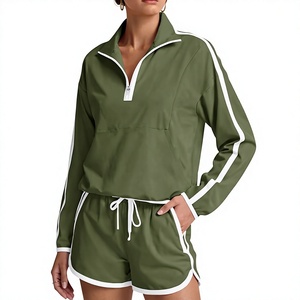 Tenues 2 pièces pour femmes, veste coupe-vent légère UPF 50+, ensembles de shorts athlétiques, tenues de sport pour le tennis, la course à pied et les activités de plein air - Product Image 5