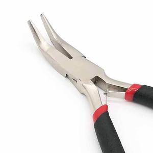 Herramientas de extensión de cabello de acero inoxidable negro, alicates dentales de cabeza curva con mango, alicates de cabello de belleza sin dientes - Product Image 3