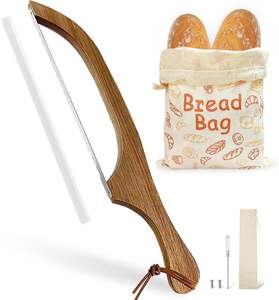 <span class=keywords><strong>Cuchillo</strong></span> de pan de lazo de madera <span class=keywords><strong>pequeño</strong></span> Premium de 16 ", <span class=keywords><strong>cuchillo</strong></span> de pan de masa fermentada duradero con Juego de bolsas de pan - Product Image 1