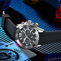 Marque privée Votre propre logo Noir Hommes Chronographe Lumineux Relojes Calendrier Masculino Poignet Hommes Montres À Quartz