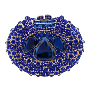 Women Sparkly Oval Rhinestones Evening Bag Full Crystal <b>Clutch</b> Purse with Detachable Metal Chain Bride Wedding Purse - Product Image 5