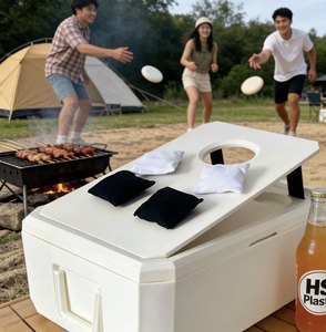 Nevera Portátil de Plástico HS de 35L con Juego de Bean Bag, Caja Refrigeradora para Mantener los Alimentos Frescos, Nevera Rígida con Juegos - Product Image 3
