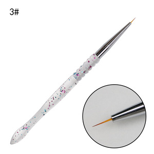 3Pcs Glitter Handle Nylon Nail Art Brush Set <b>Plastic</b> Liner Painting Pens for Gel <b>Polish</b> Line Drawing - Product Image 5