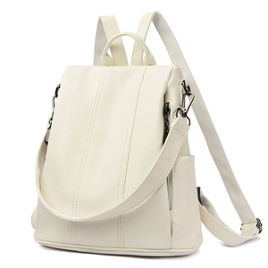Mochila feminina elegante estilo coreano, couro real, design antifurto, grande capacidade, moda, viagem, bolsa escolar - Product Image 1
