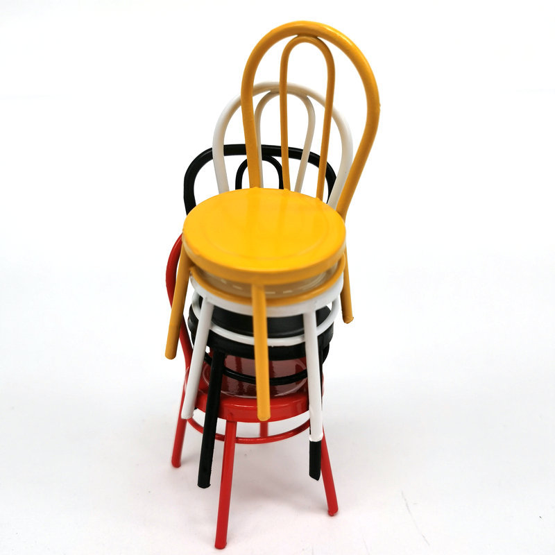 colorful Y1008 round-backed high stool in black