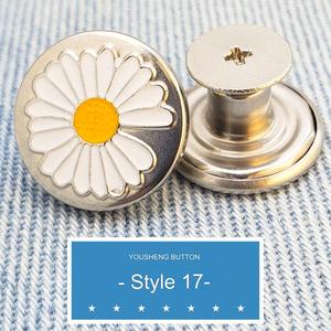 Nút quần jean không đinh có thể tháo rời quần có thể điều chỉnh để thay đổi kích thước vòng eo phẳng Phụ Kiện Nút Thắt lưng - Product Image 6