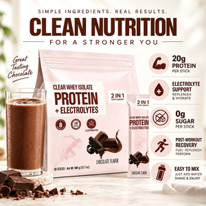 Clear <span class=keywords><strong>Whey</strong></span> Isolate & Electrolyte Powder, Mezcla de Bebida para Recuperación Post-Entrenamiento Sin Azúcar, 30 Sobres (900g) - Product Image 5