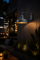 Applique murale LED extérieure moderne étanche en aluminium noir, douille E27, lumière blanc chaud 3500K, abat-jour en verre, pour porche et jardin