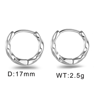 Trendy Geometric Stainless Steel Stainless Steel 18K Gold Plated Black Silver <b>Post</b> Twisted Circle - Product Image 2