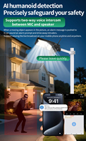 Eseecloud Lampe solaire pliable avec caméra 6MP Caméras de sécurité sans fil WiFi solaires IP PTZ extérieures LED