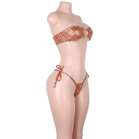 Tenue de danse exotique personnalisée, effet écailles de poisson métalliques, pour service de bouteilles, strip-tease, rave, pole dance, avec chaînes en strass, ensemble de costumes et accessoires