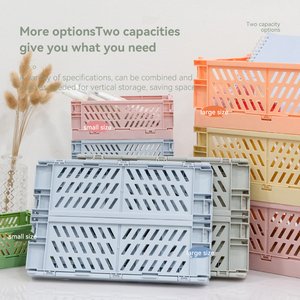 Wholesale Customized OEM ODM Modern Office Organizer Eco-Friendly BPA Free <strong>Stacked</strong> Collapsible Foldable Storage <strong>Crate</strong> - Product Image 3