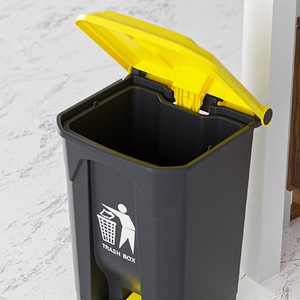 Foot Operated Trash Can With Lid <b>20L</b> 30L 50L 80L 100L Pedal <b>Bin</b> For Kitchen Home Outdoor Use - Product Image 3