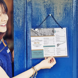 Usine personnalisée 11*8.5 acrylique signe titulaire en plastique transparent PMMA pour montage mural affiche présentoir ou étui d'étagère - Product Image 1