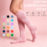Chaussettes de compression sportives montantes pour hommes, soutien musculaire, course à pied, entraînement, soutien de la voûte plantaire, chaussettes athlétiques personnalisées