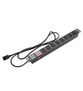Unidad de Distribución de Energía (PDU) IEC C13 con Interruptor, 19 Pulgadas, Aleación de Aluminio, 220V 10A, para Armario de Red - Product Image 3