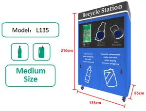 Print Receipt Reverse Vending Machine For Beverage Containers Recycle RVM Vending For Collecting Plastic And Cans Compactor