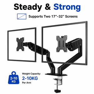 <span class=keywords><strong>Support</strong></span> de bureau <span class=keywords><strong>double</strong></span> moniteur classique et abordable, entièrement articulé, inclinable, avec ressort mécanique, pour les professionnels de la technologie - Product Image 6
