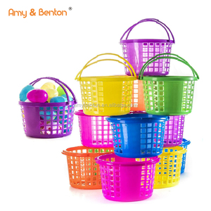 Hot Sale Children Plastic Bright Easter Eggs In Basket