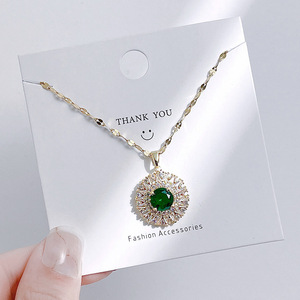 Damen 18 Karat Gold Edelstahl wasserdichte Halskette Liebe Schmetterling Schlüsselbein Kette Zirkon Perle Herzform nicht verblassende Mode - Product Image 4