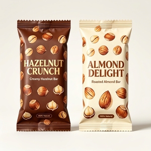 Bolsas de Embalaje Reciclables de Grado Alimenticio PET/PE con Sellado Térmico Personalizado para Barras de Proteína, Cereales, Nueces, Barras de Chocolate - Product Image 1