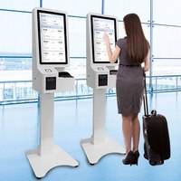 Kiosque d'inscription et de contrôle d'accès Sinmar AI avec scanner de passeport en libre-service, lecteur de cartes RFID et intelligence artificielle pour les hôpitaux