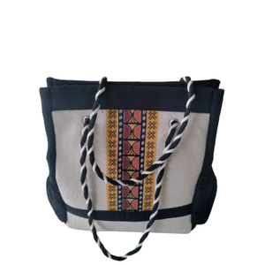 Uganda Handcrafted Genuine Leather Vintage Casual Tote Shoulder <b>Bag</b> with Zipper Closure Large Capacity for Travel & Beach Use - Product Image 1