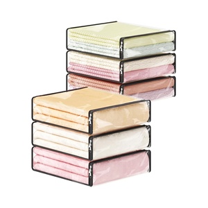 Lot de 6 sacs de rangement transparents en plastique avec fermeture éclair et poignée pour couettes, literie, vêtements, déménagement, rangement sous le lit - Product Image 1
