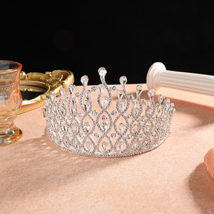 Diadema de Lujo Vintage Coronas de Reina, Tiara Nupcial Elegante y Brillante para Bodas, Bailes de Graduación, Corona de Princesa con Pedrería, Corona de <span class=keywords><strong>Miss</strong></span> Universo - Product Image 1