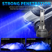 Bombilla LED H3 para Faros Delanteros, Luz Antiniebla Azul con Ventilador, 130W, Luz Azul Profunda para Automóvil con Decodificador H11 880 9005 H7 H4, Luz Automotriz de Alta Potencia