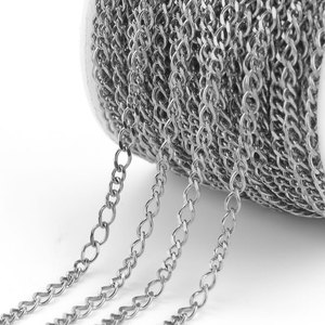 Cadenas de Acero Inoxidable Chapadas en Oro de 18K para la Fabricación de Collares de Moda, Cadena Figaro de Acero Inoxidable al por Mayor - Product Image 6