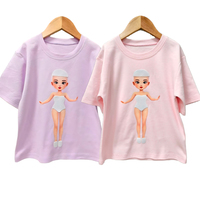 Camiseta Personalizable para Niños con Muñeca Desmontable y Atuendos Intercambiables, Camiseta de Cuento de Hadas, Camisetas para Niños