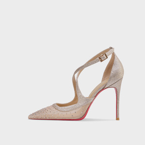 Nouvelle collection été 2026 : Sandales à talon aiguille en maille unie ornée de strass, style européen et américain, bout pointu, bride à boucle, semelle extérieure en caoutchouc - Product Image 3