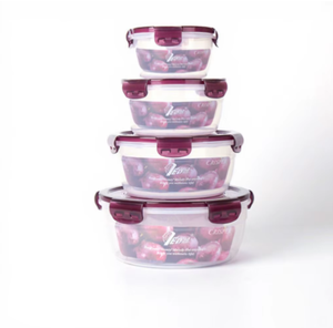 Oem Hot Sale <b>Kitchen</b> Utensils Plastic Crisper Set Bento Lunch <b>Box</b> Round Plastic Microwave Oven Refrigerator Food <b>Storage</b> Sealed - Product Image 5