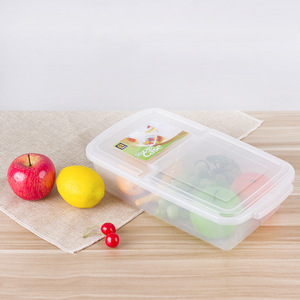 Transparent Rectangle Food <b>Storage</b> Box Flip Top Lid Plastic <b>Container</b> For <b>Kitchen</b> Use - Product Image 3