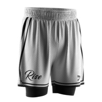 Shorts de basket-ball à double couche avec doublure anti-frottement et couche extérieure en maille respirante pour l'entraînement quotidien