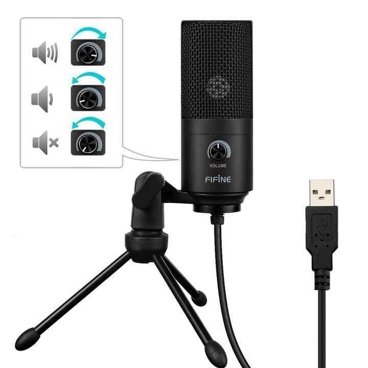 Fifine K669B Microfono Profesional Studio Microphone Recording Condenser Usb Mic for youtube
