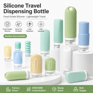 Bouteilles de voyage en silicone vides personnalisables, rechargeables, étanches, pour shampoing, lotion, kits de contenants de voyage portables - Product Image 2