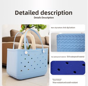 Bolsas de Playa Portátiles Abiertas de EVA Personalizadas para Mujeres y Niñas, para Uso en <span class=keywords><strong>Verano</strong></span>, con Logotipo Impreso Personalizado - Product Image 2