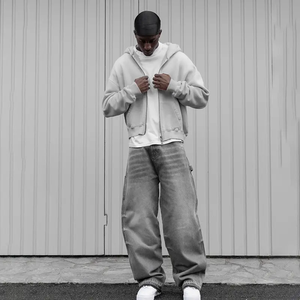 새로운 트렌드 사용자 정의 진 제조 업체 도매 stonewashed 여러 포켓 고민 데님 캐주얼 헐렁한 청바지 남성용 - Product Image 6