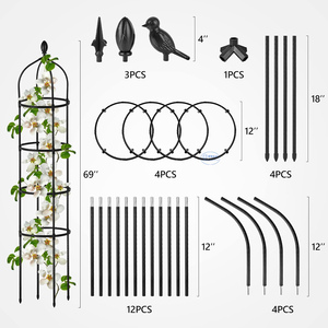 Treillis de jardin pour plantes grimpantes, <span class=keywords><strong>rosier</strong></span> rond, treillis pour fleurs d'intérieur - Product Image 5