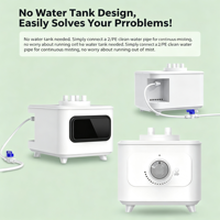 Humidificateur d'air externe silencieux pour jardin, aquarium, bassin à poissons, rocaille et aménagement paysager, avec fonction de brumisation et remplissage automatique d'eau par seau atomiseur